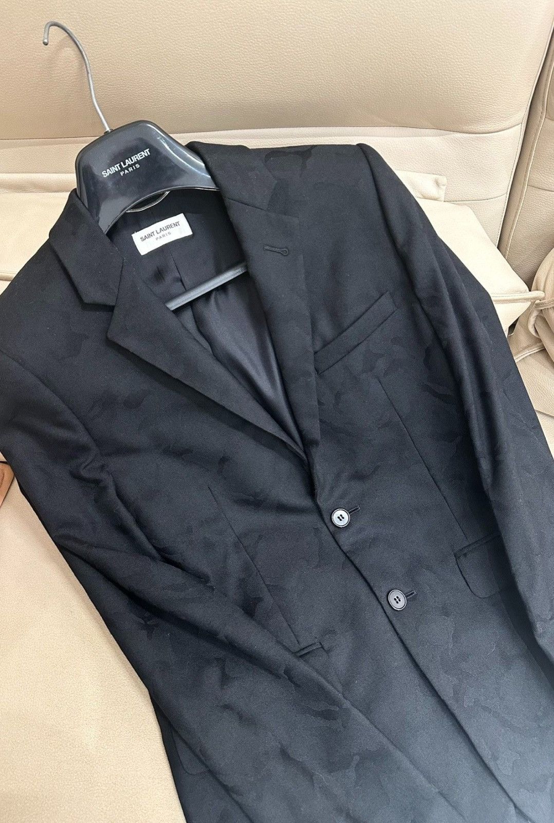 Saint Laurent Paris Saint Laurent YSL 2016SS Subtle Camo Jacquard Suit Size 46S - 3 Thumbnail