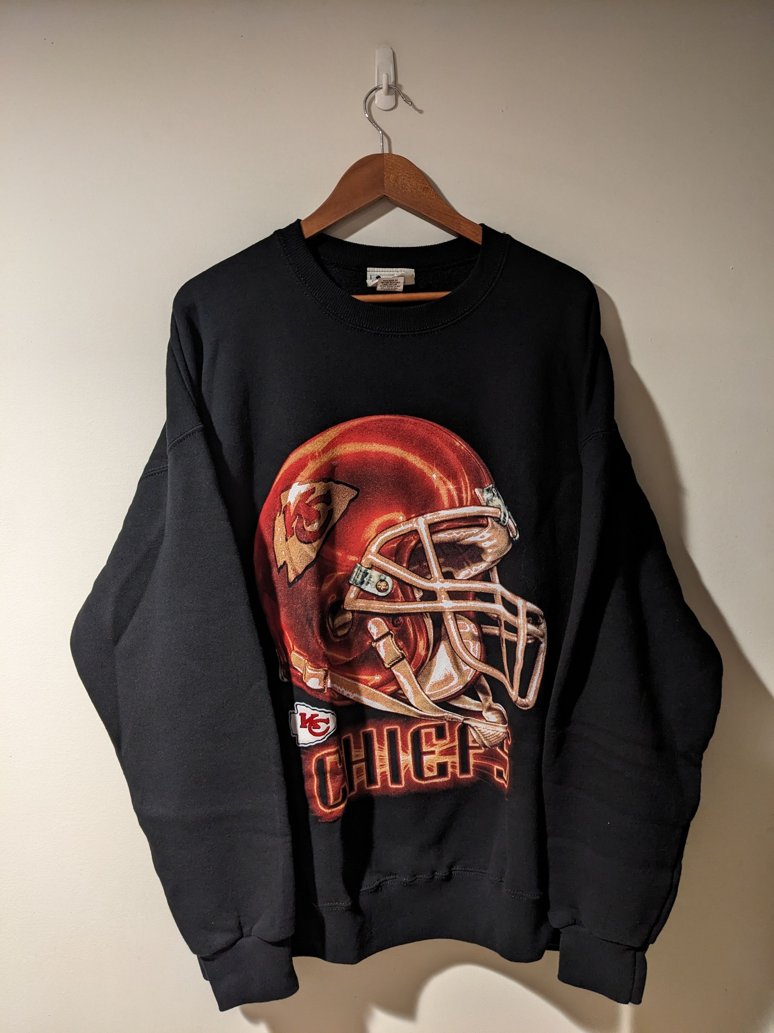 NFL × Vintage Vintage 90s Kansas City Chiefs Football Helmet Sweatshirt Size US XL / EU 56 / 4 - 1 Thumbnail