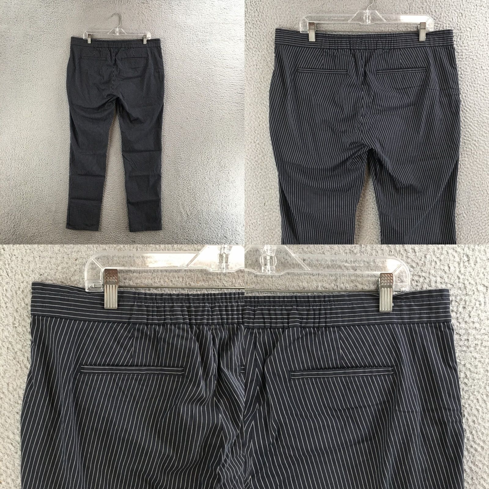 Calvin Klein Calvin Klein Pants XL Black Pinstripe Slim Fit Drawstring Zip Fly Casual Womens Size 40" / US 18 - 9 Thumbnail