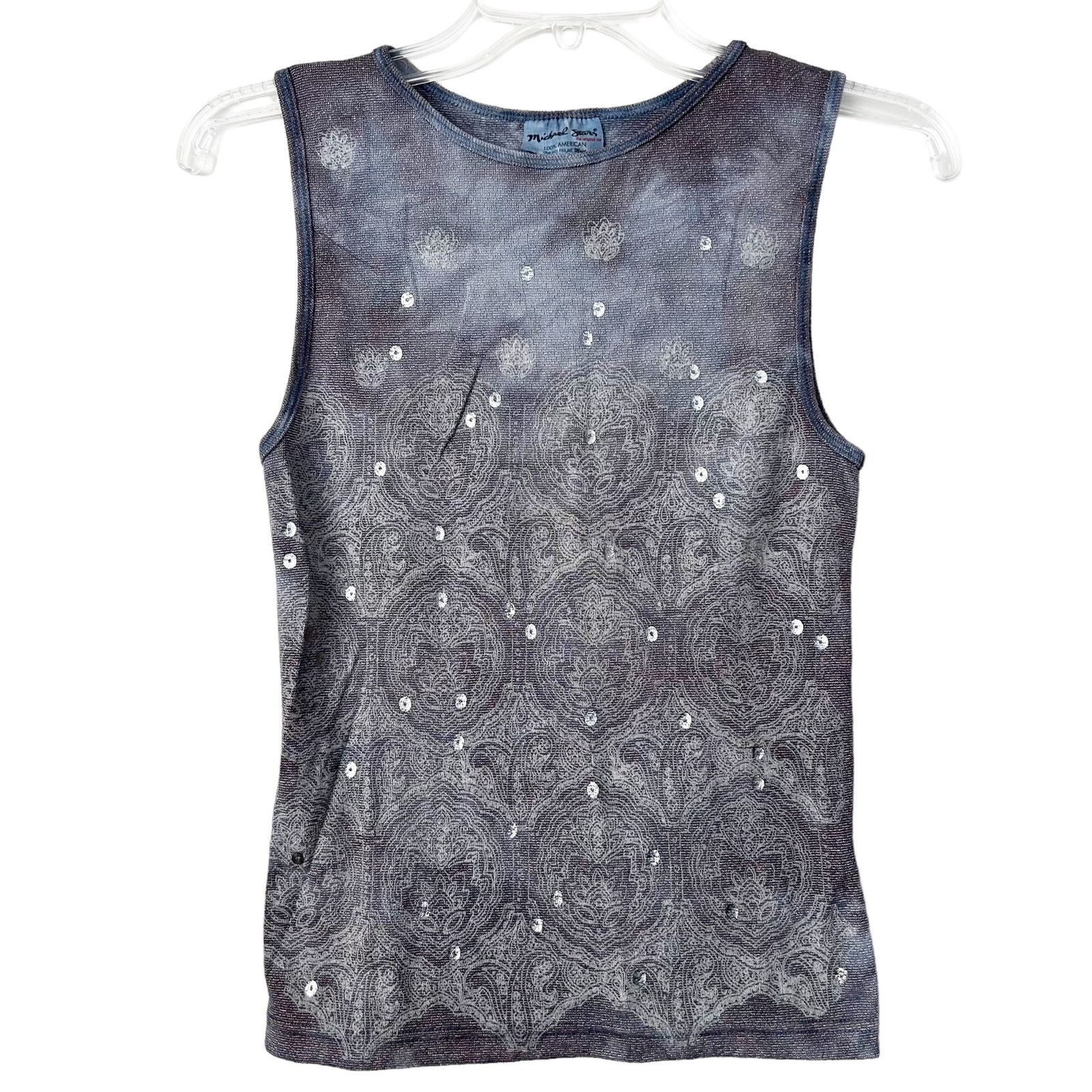 Michael Stars Michael Stars Gray Sequin Tank Top OSFM Size ONE SIZE - 1 Thumbnail