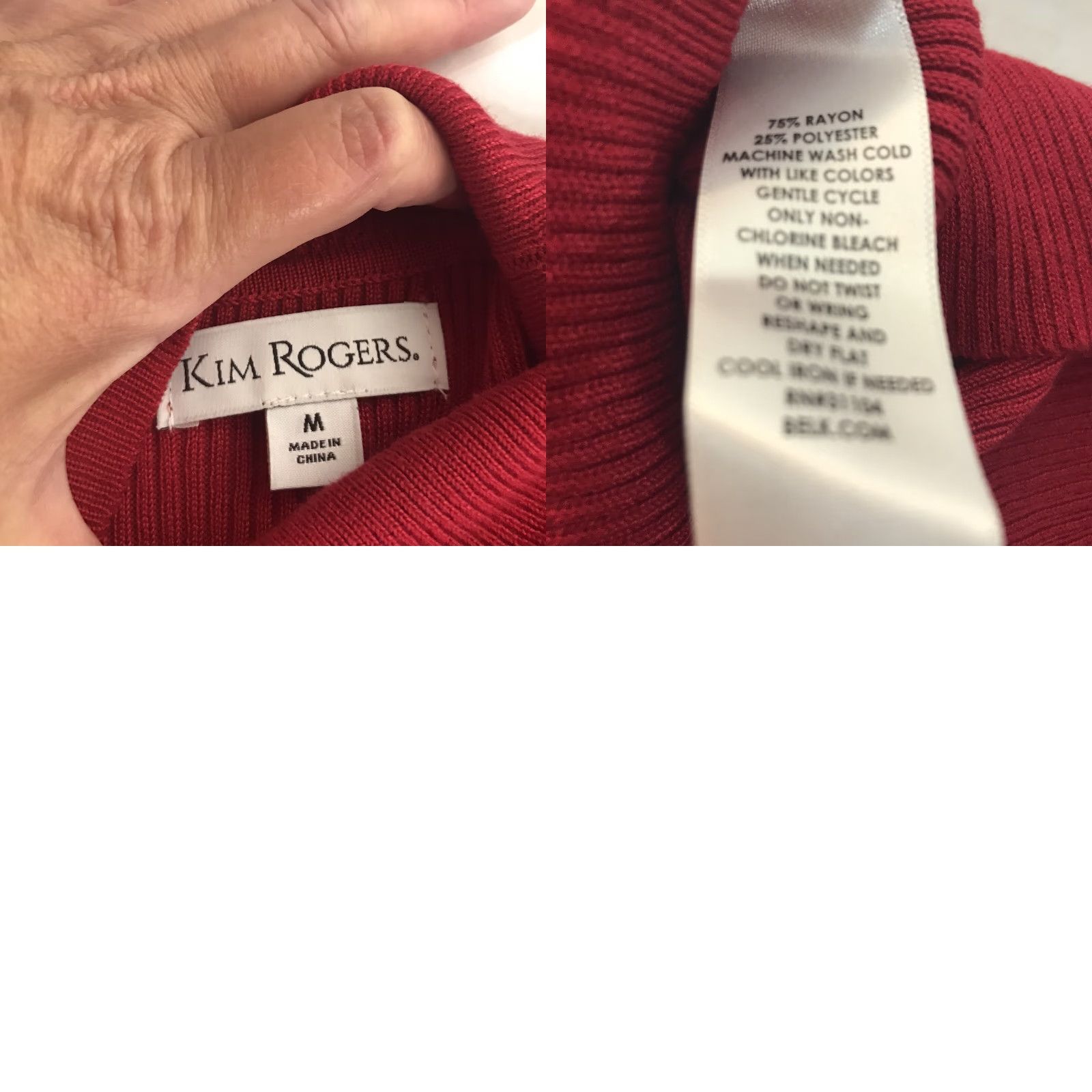 Vintage Kim Rogers Blouse Shirt Womens M Red Solid Long Sleeve Button Detail Pullover Knit Lightweight Easy Care 90s? (adjust) Size M / US 6-8 / IT 42-44 - 8 Thumbnail
