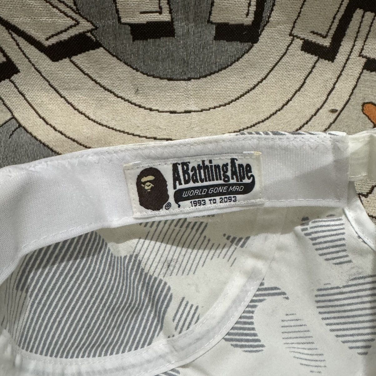 Bape A Bathing Ape White Camo Cap Snapback 6 panel Hat Size ONE SIZE - 6 Thumbnail