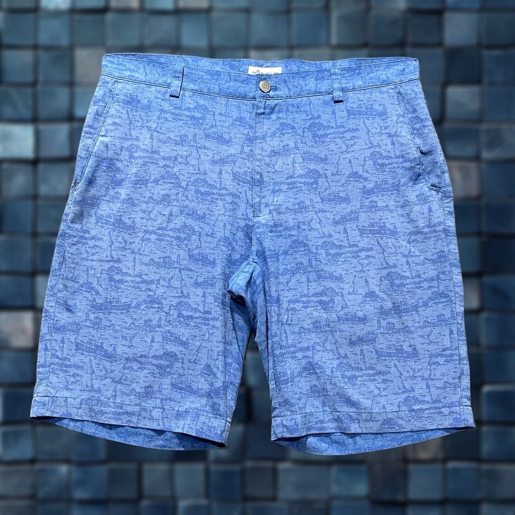 Peter Millar Peter Millar Shackleford Performance Hybrid Shorts Mens 35 Abaco Blue Golf FUC Size US 35 - 1 Thumbnail