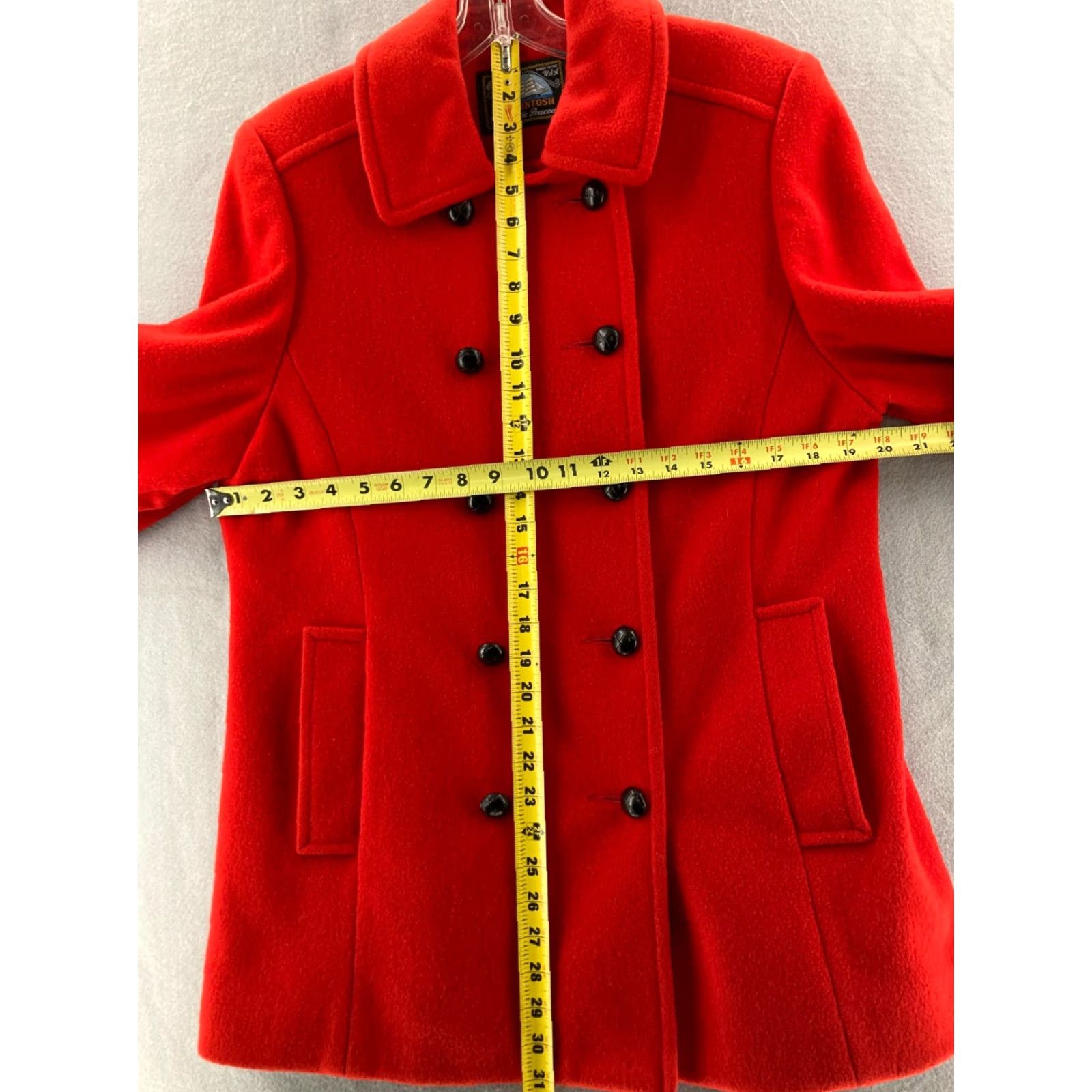 Mackintosh VTG Mackintosh Coat Womens 12 Red Wool Overcoat Buttoned 80s 90s USA Made Vintage Limited Size XL / US 12-14 / IT 48-50 - 6 Thumbnail