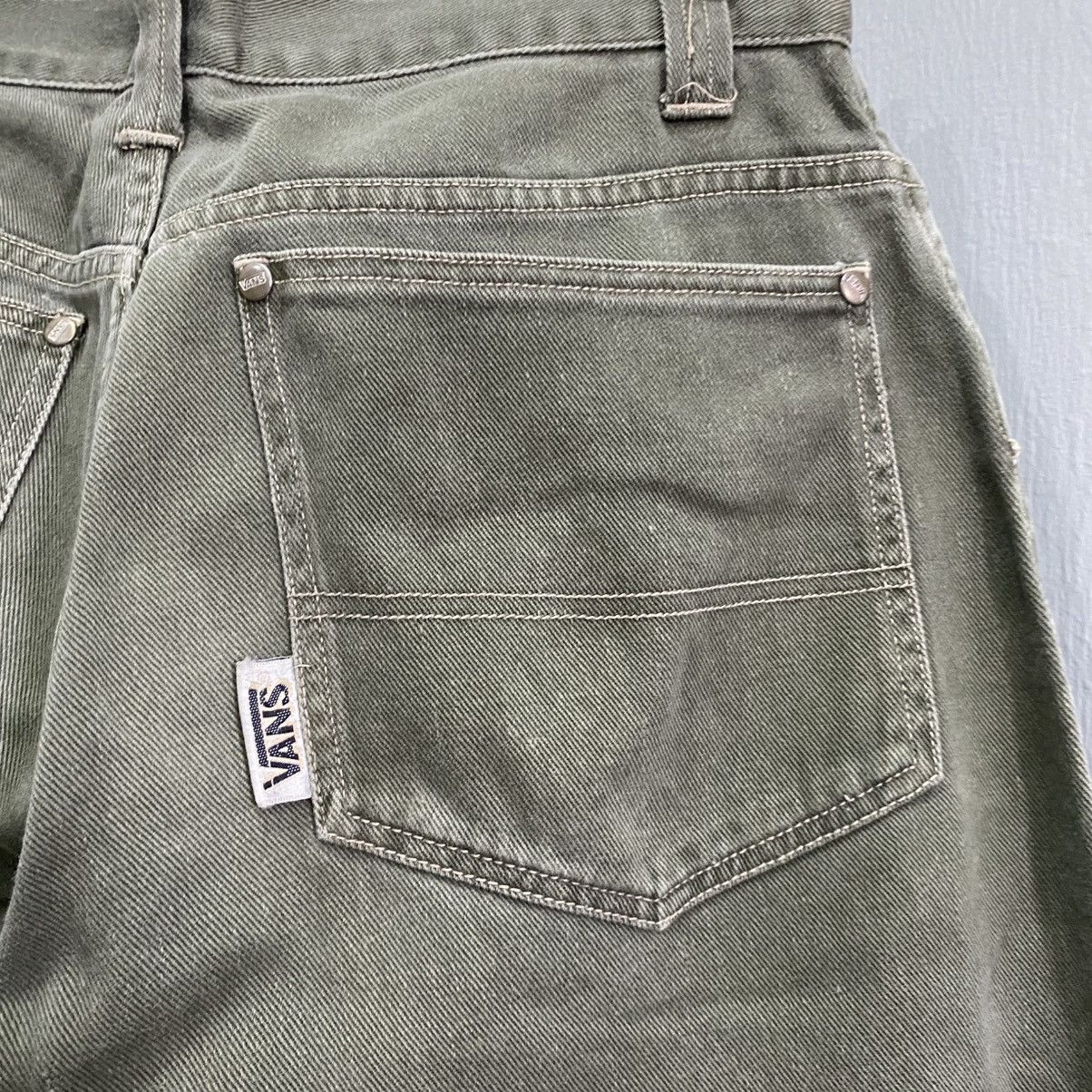 Vans Vans Vintage 90s Baggy Loose Fit Denim Jeans Olive Green Size US 31 - 12 Thumbnail