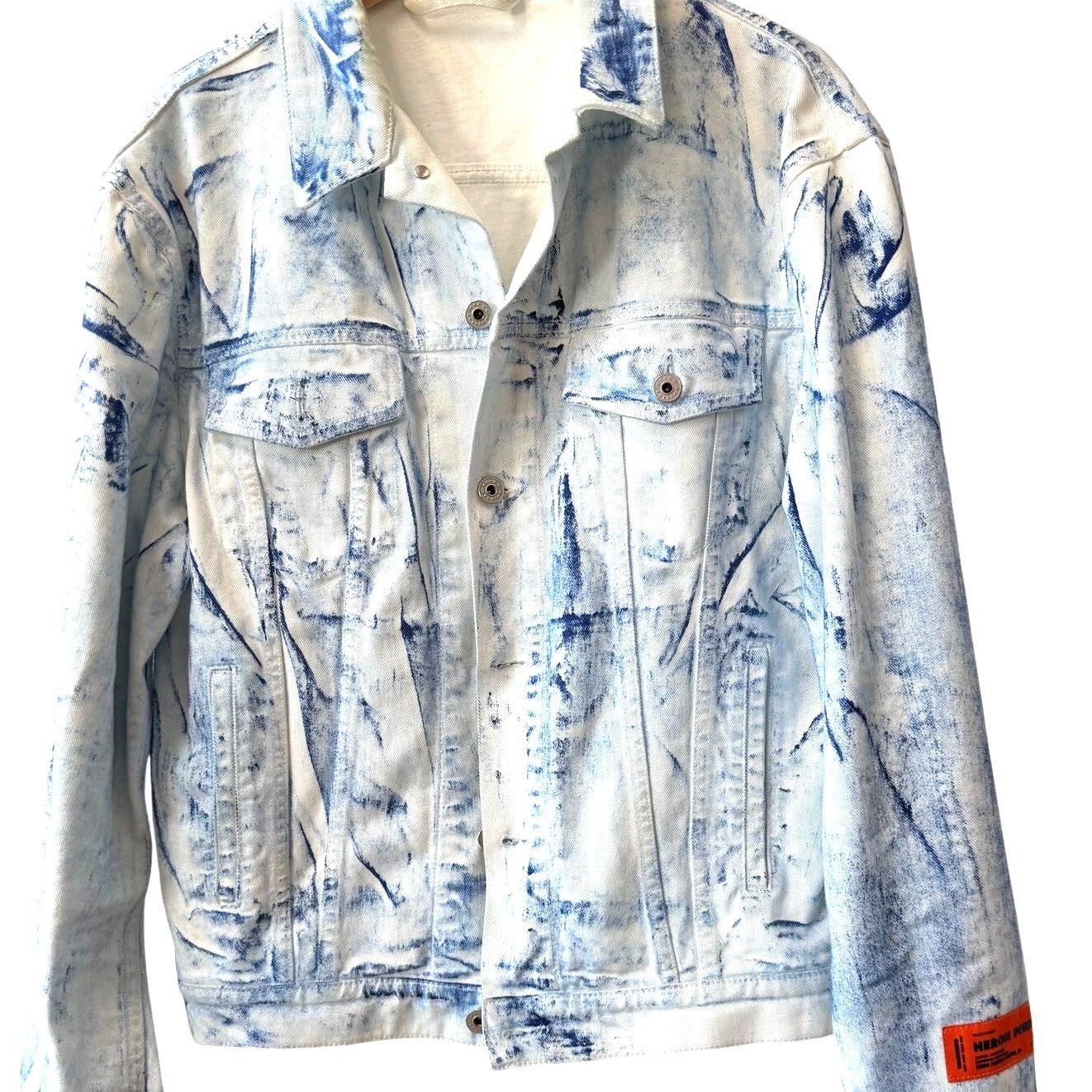 Heron Preston HERON PRESTON: Men's Overdyed Button Up Denim Jacket - S Size US S / EU 44-46 / 1 - 1 Thumbnail