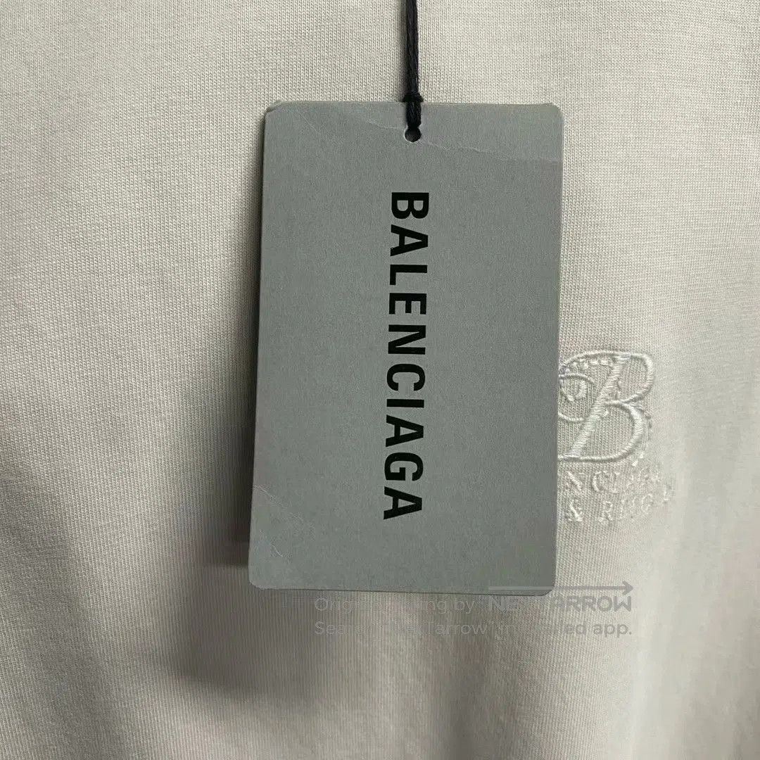 Balenciaga Balenciaga Beige Logo Embroidered Tee. Size US XXS / EU 40 - 3 Thumbnail