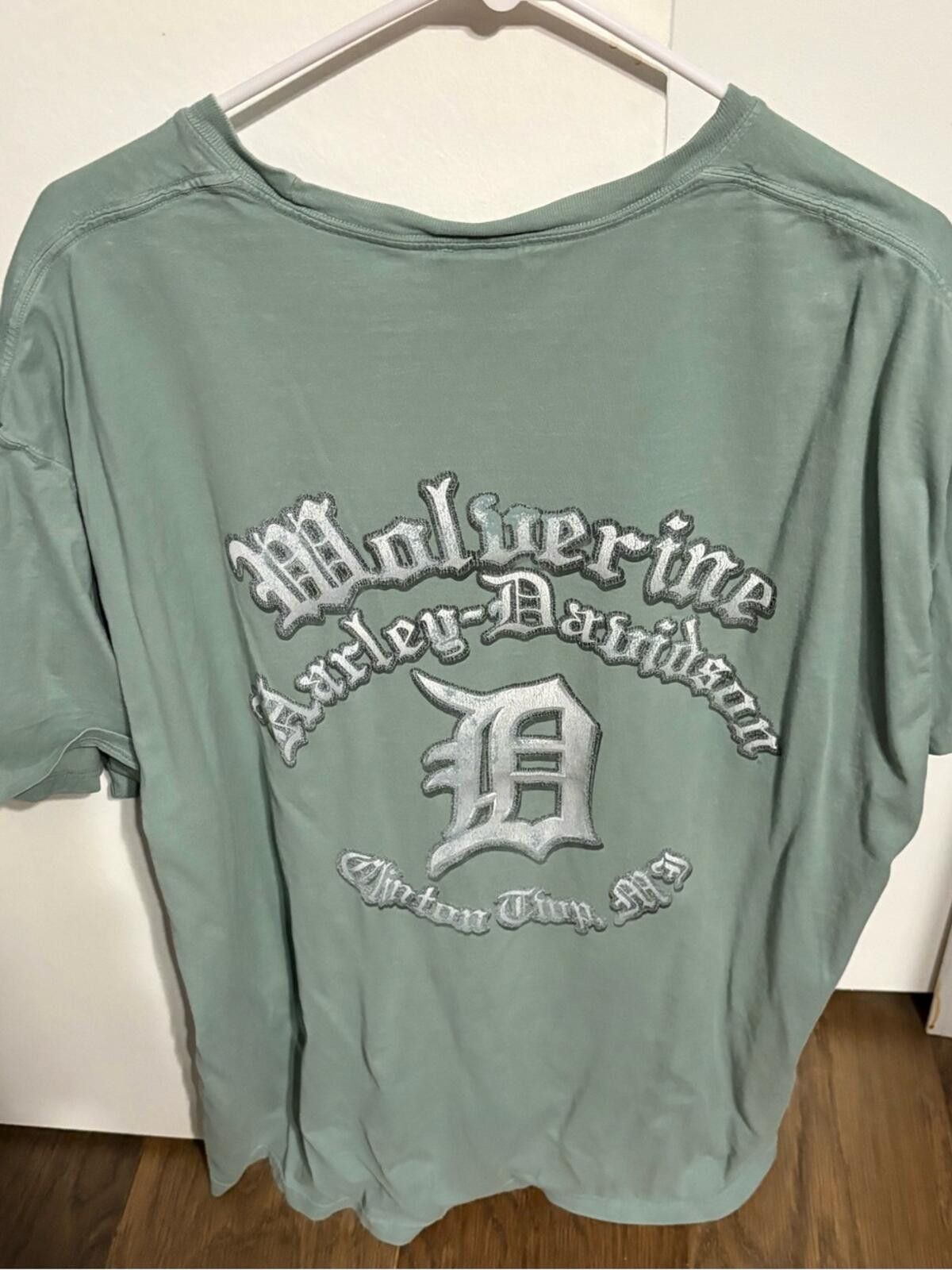Harley Davidson Harley-Davidson Detroit Light Sage Green Graphic Tee Size US XL / EU 56 / 4 - 2 Thumbnail