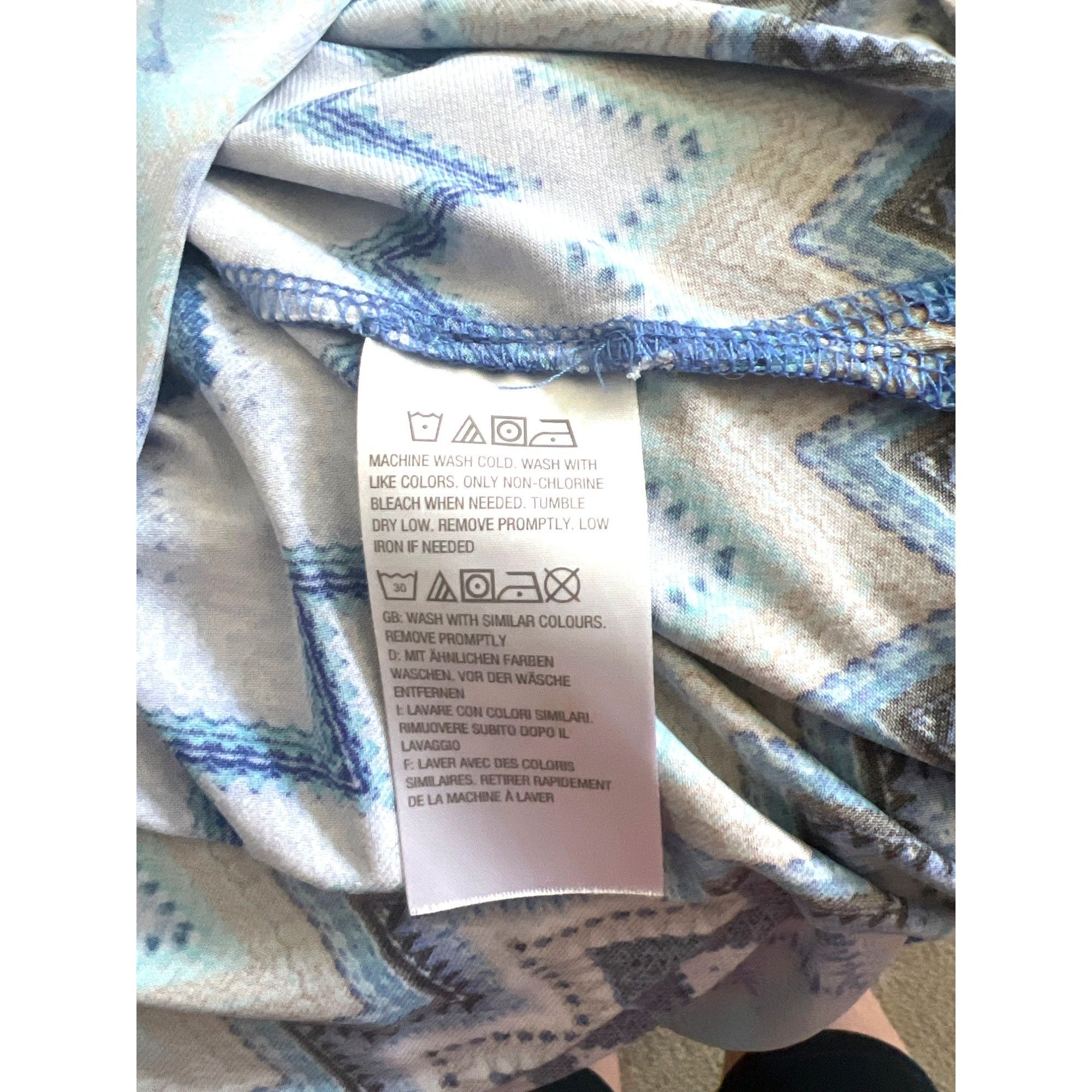 Vintage Susan Graver Women's XL Zigzag Bell Sleeve Top Blue White & Size XL / US 12-14 / IT 48-50 - 5 Thumbnail