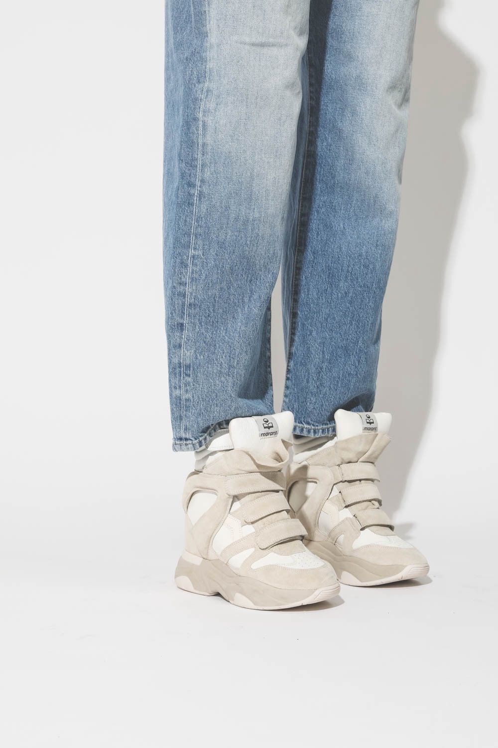 Isabel Marant Balskee Suede Hi top Wedge Sneaker (White) Size US 9 / IT 39 - 2 Thumbnail