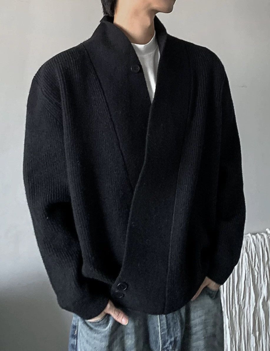 Japanese Brand Cleanfit retro fashion wrap knit cardigan knitwear Size US XL / EU 56 / 4 - 2 Thumbnail
