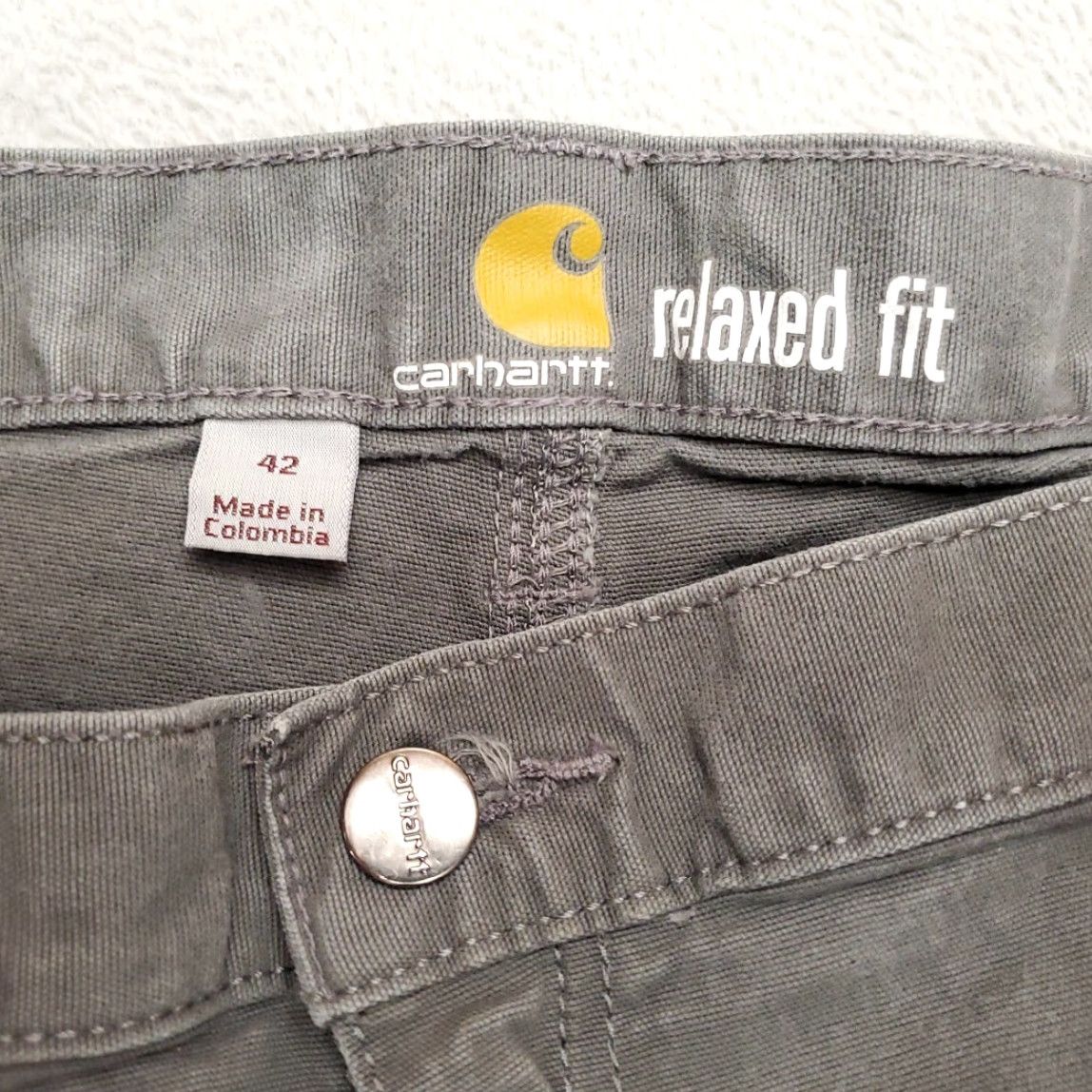 Carhartt Carhartt Shorts Men 42 Gray Canvas Cargo Relaxed Fit Flat Front Utility Workwear Size US 42 / EU 58 - 2 Thumbnail