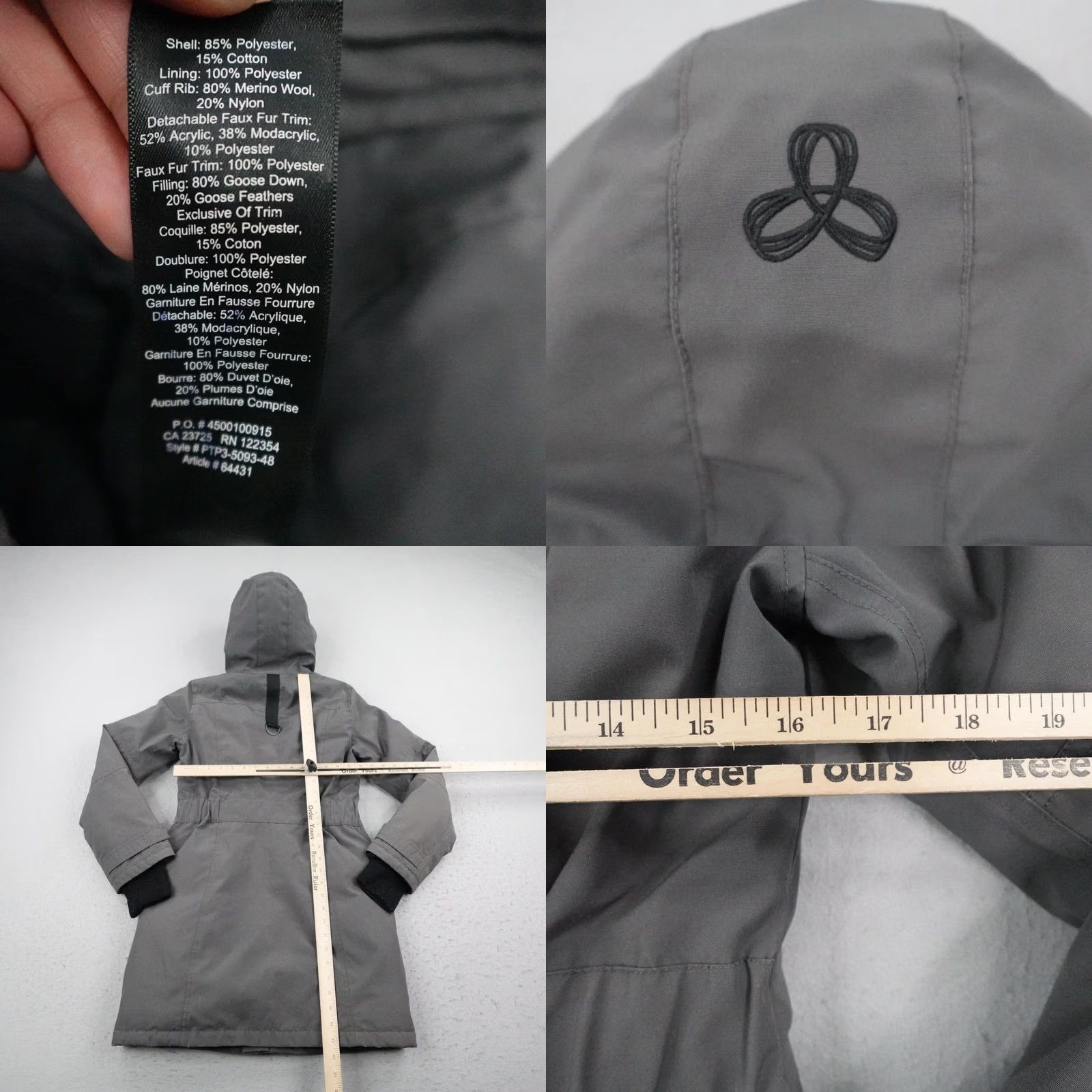 TNA TNA Bancroft Jacket Womens Small Gray Puffer Coat Goose Down Long Parka Size S / US 4 / IT 40 - 8 Thumbnail