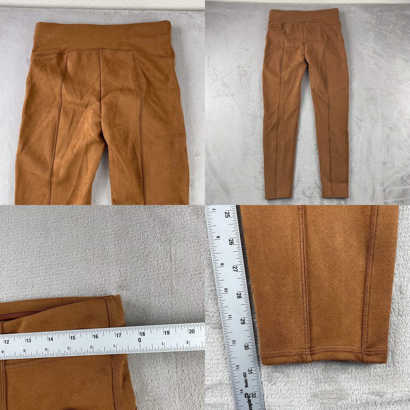 Spanx Spanx Faux Suede Leggings Women 1XT Tall Rich Caramel Slim Fit Pull On NWT Size 40" / US 18 - 8 Thumbnail
