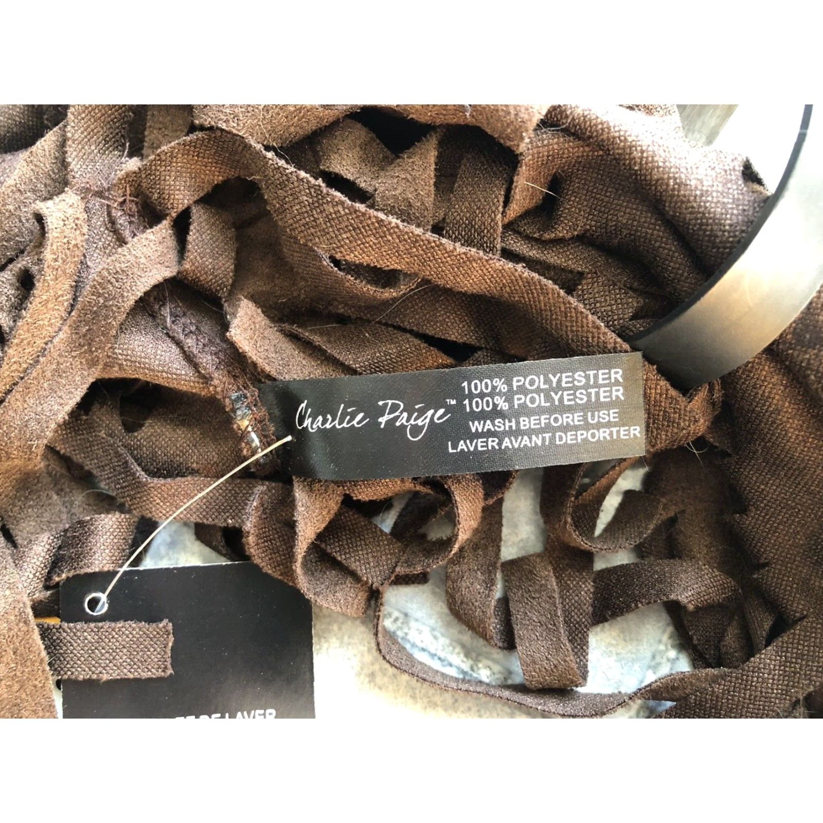 Paige NWT Charlie Paige Giftcraft Fringe Infinity Scarf Brown Polyester Women Size ONE SIZE - 6 Thumbnail