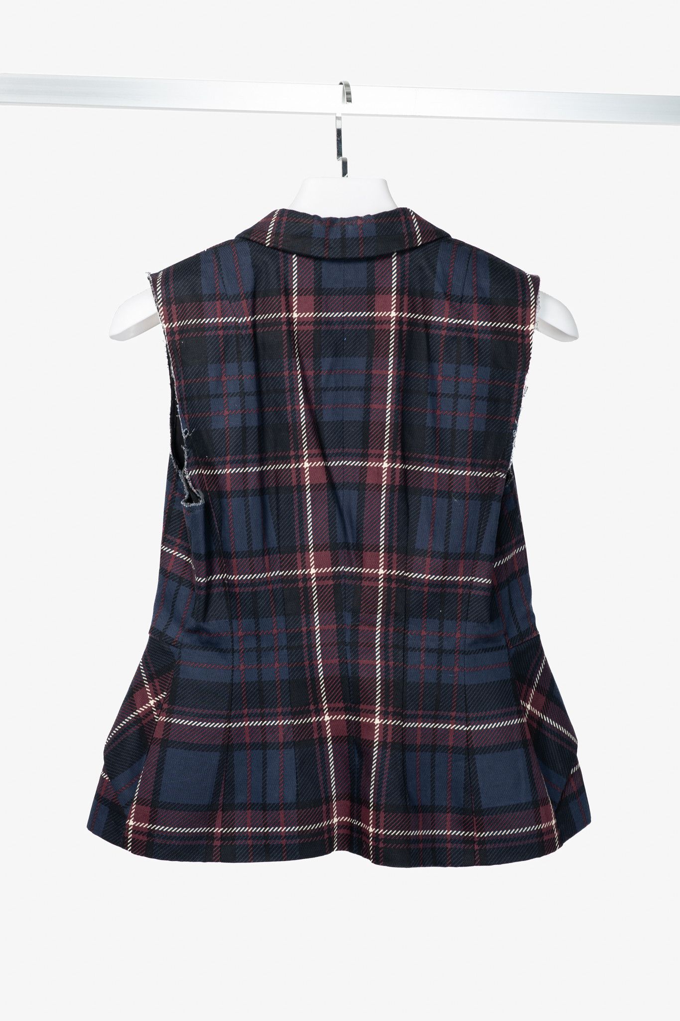 Dries Van Noten Dries Van Noten SS13 Runway Cotton & Linen Plaid Peplum Vest Size S / US 4 / IT 40 - 2 Thumbnail