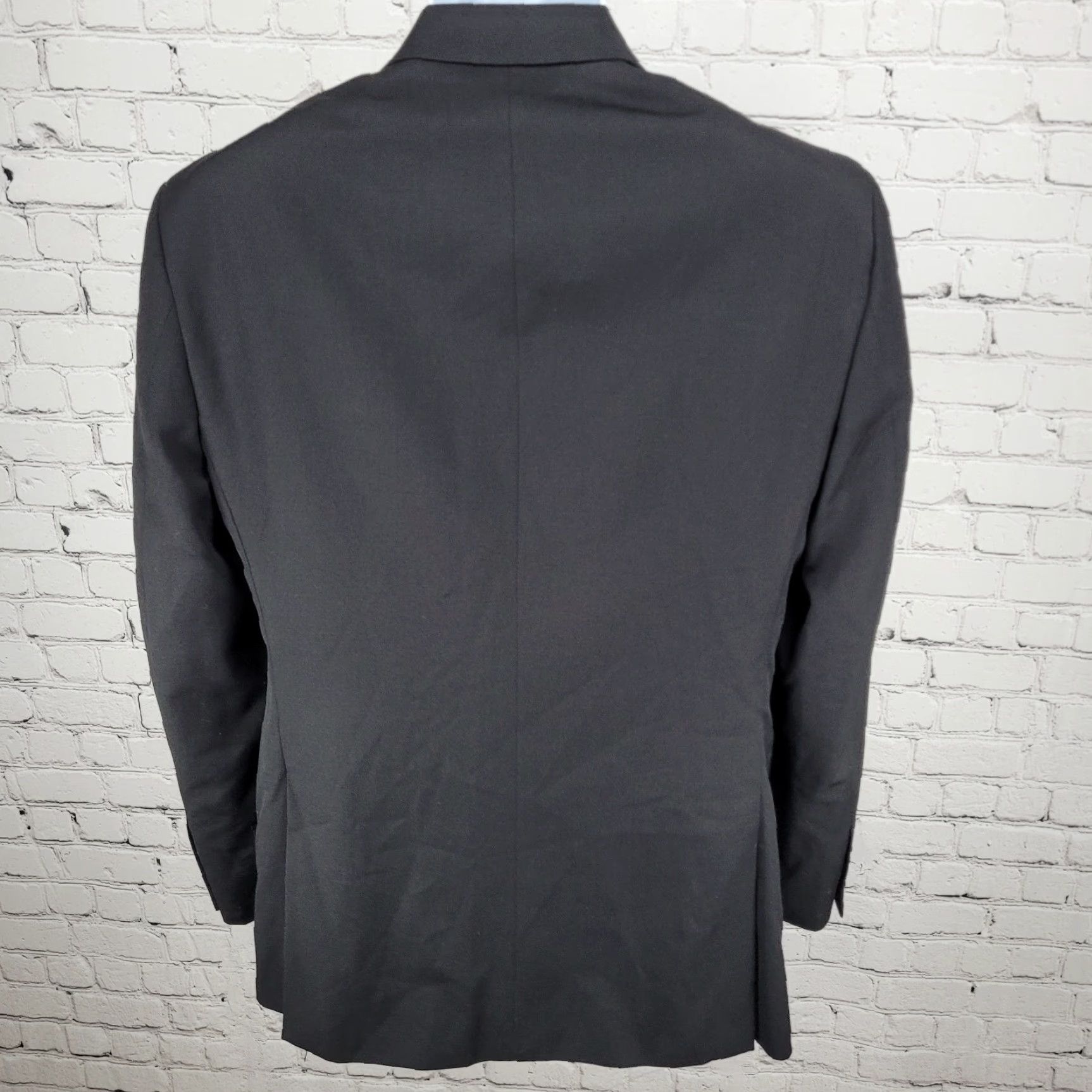 Pronto Uomo Pronto Uomo Platinum Black 100% Wool 2 Button Notch Vented Blazer Size 38R Size 38R - 2 Thumbnail