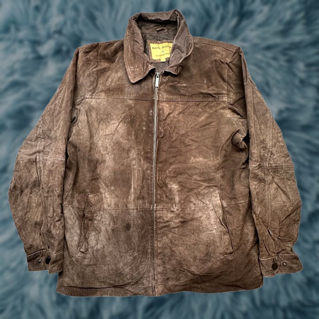Vintage VINTAGE Boston Harbour Brown Suede Leather Jacket Mens Small Full Zip Bomber Jacket Size US S / EU 44-46 / 1 - 1 Thumbnail
