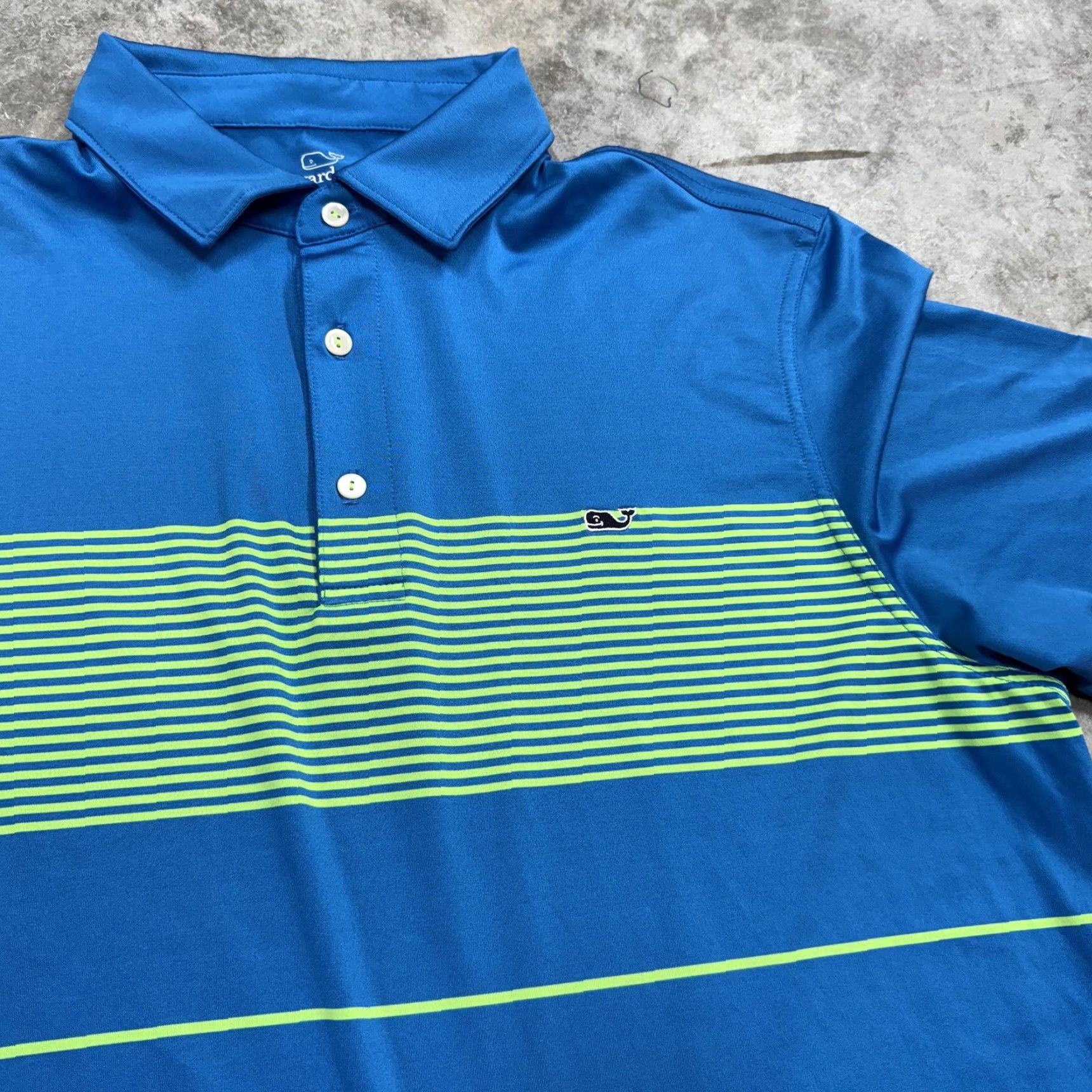 Vineyard Vines Vineyard Vines Polo Shirt Mens L Blue Striped Performance Golf Whale Polo Shirt Mens L Blue Striped Performance Stretch Size US L / EU 52-54 / 3 - 2 Thumbnail