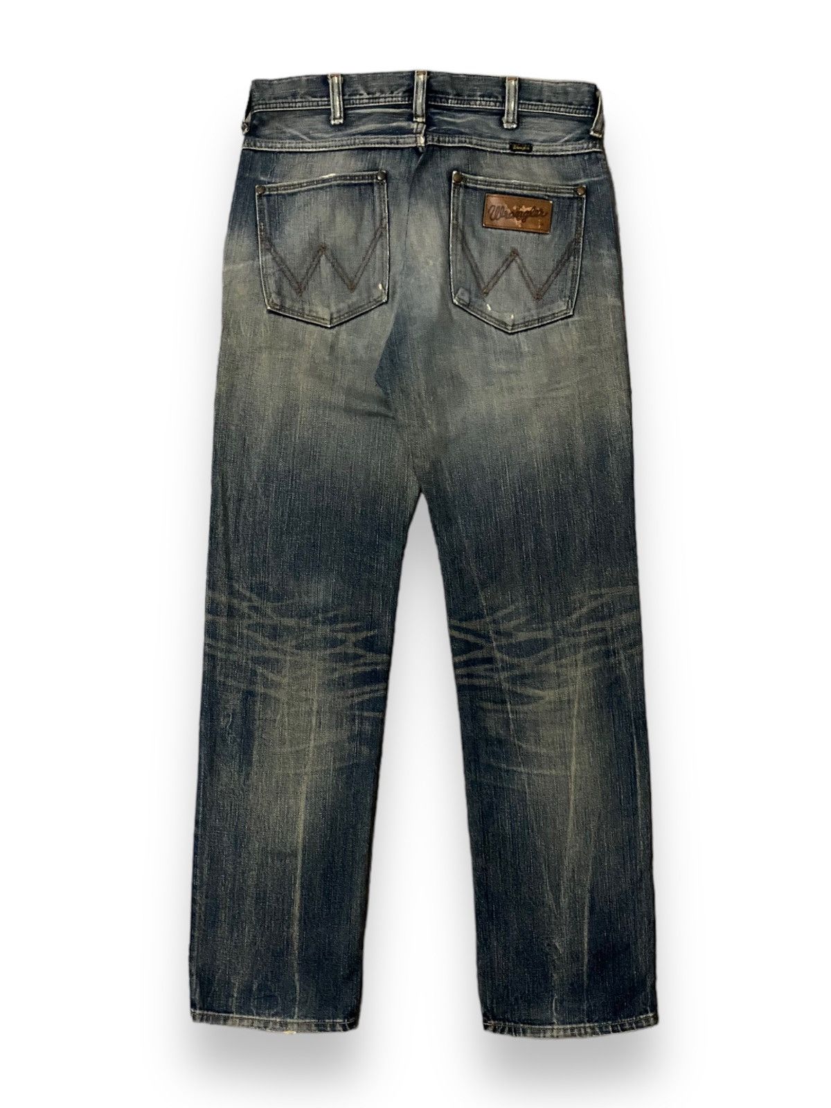image of Vintage Wrangler Japan Jeans Distress Straight Cut Outfit C' in Washed Blue, Men's (Size 33)
