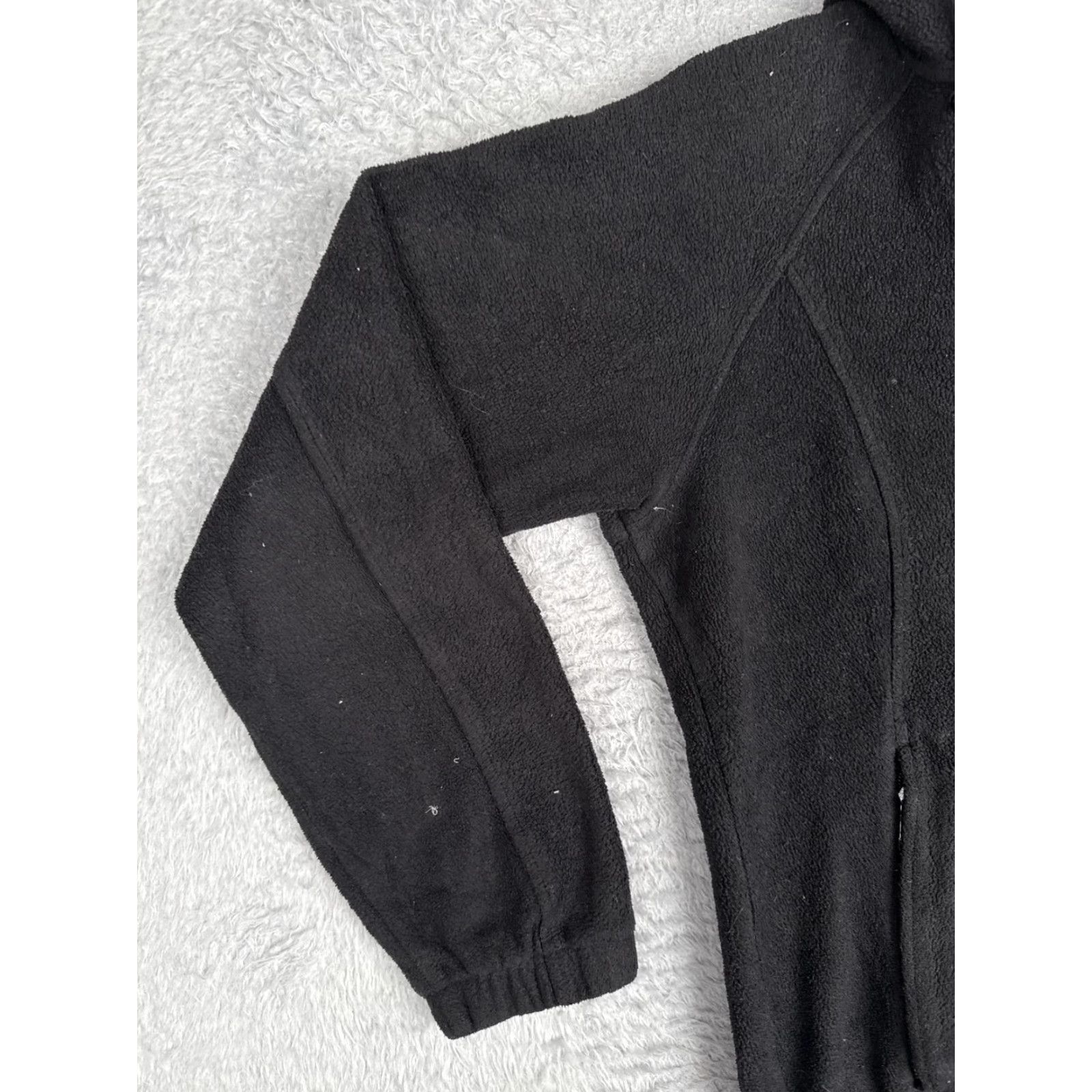 Vintage Columbia Jacket Womens Medium Black Fleece Hooded Full Zip Outdoor Hiking Hike Size M / US 6-8 / IT 42-44 - 3 Thumbnail