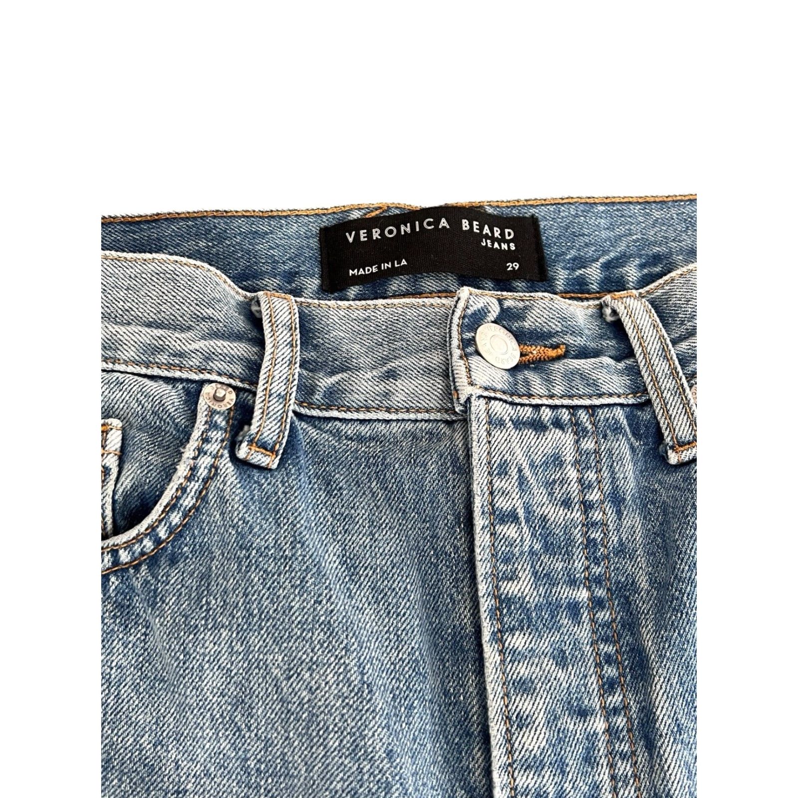 Veronica Beard VERONICA BEARD Blake Straight Leg Jeans Size 29 High Rise Blue Denim Mom Jeans Womens Jeans Blue High Rise 29 Straight Leg Veron Size 29" - 5 Thumbnail