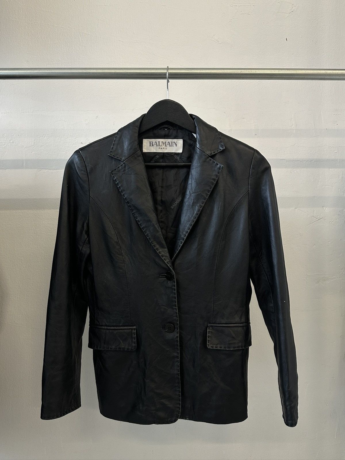 Balmain Balmain Paris Vintage Lambskin Leather Blazer Size S / US 4 / IT 40 - 1 Thumbnail
