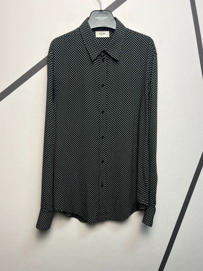 Celine Celine size 39 Black and white small square shirt for autum Size US M / EU 48-50 / 2 - 1 Thumbnail