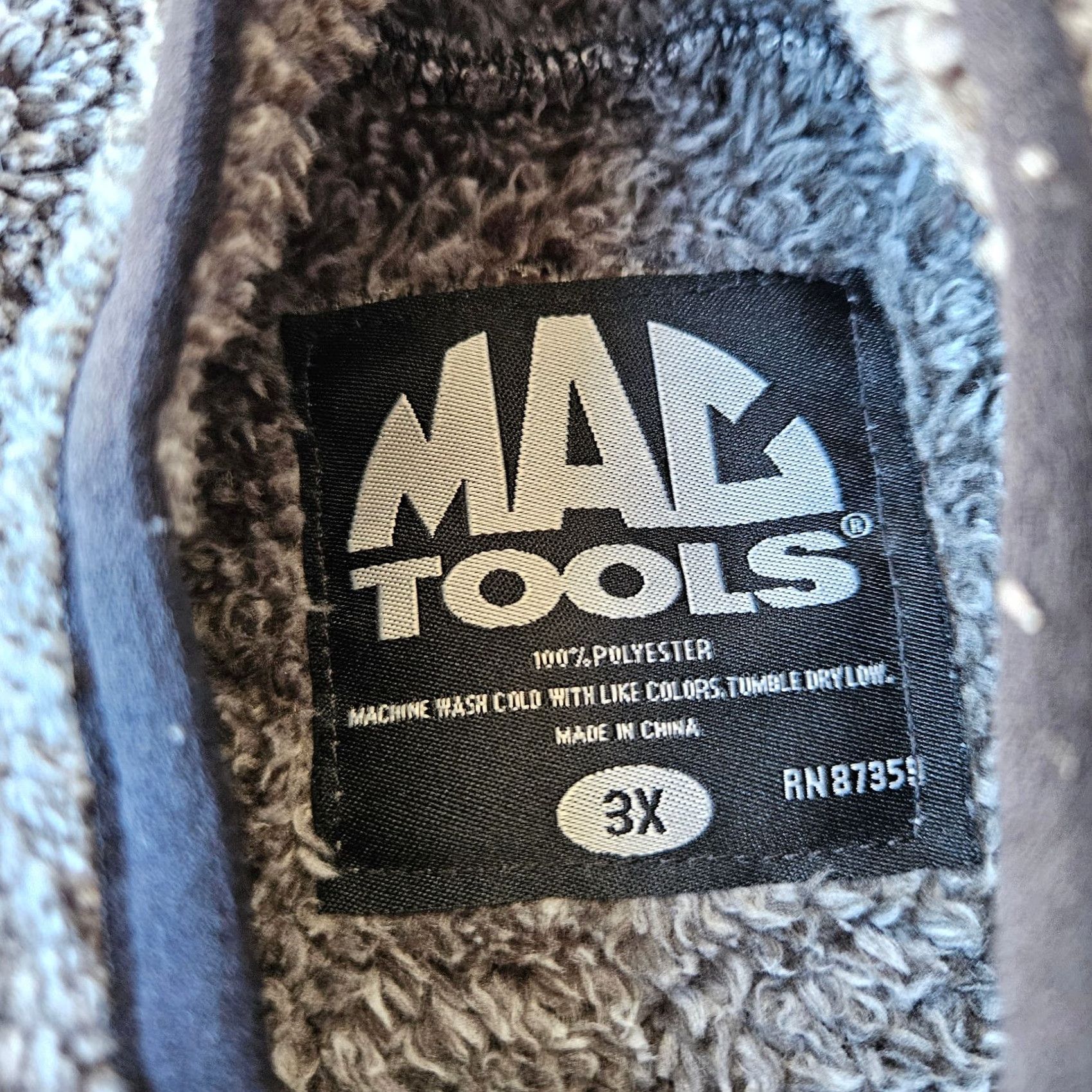 Vintage Mac Tools Sweatshirt 3X Gray Sherpa Fleece Pullover Button Neck Rare Sweater Size US XXL / EU 58 / 5 - 5 Thumbnail