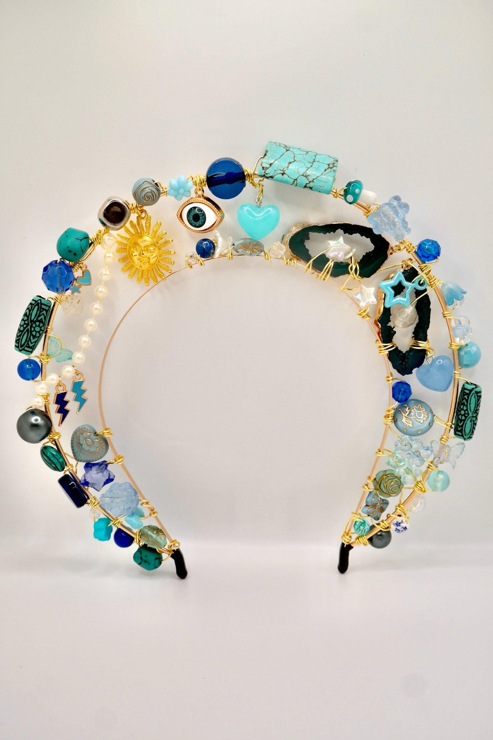 Handmade Fit For A Mermaid Blue & Gold Headpiece Size ONE SIZE - 1 Thumbnail