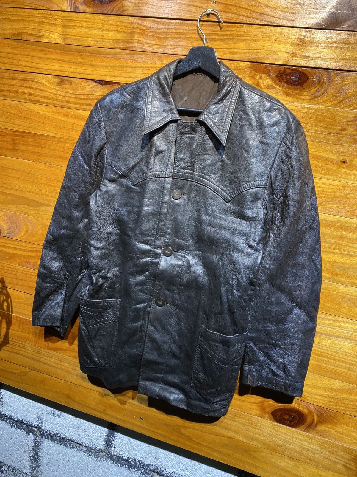 Vintage Vintage Black Leather Jacket – Classic Men’s Outerwear Size US S / EU 44-46 / 1 - 4 Thumbnail