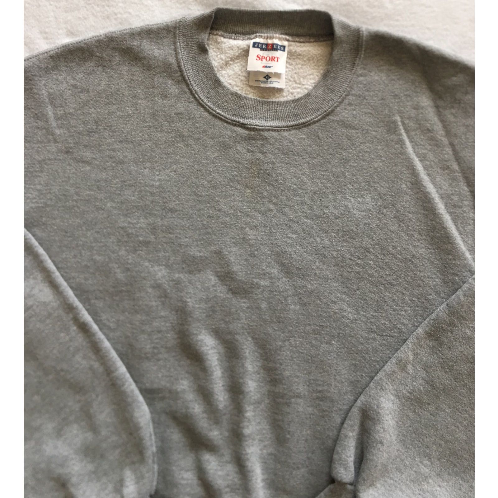 Jerzees VINTAGE Jerzees Sweatshirt Gray XL USA Original Logo Crew Neck Long Sleeve Mens 80s 90s Pullover Size US XL / EU 56 / 4 - 2 Thumbnail