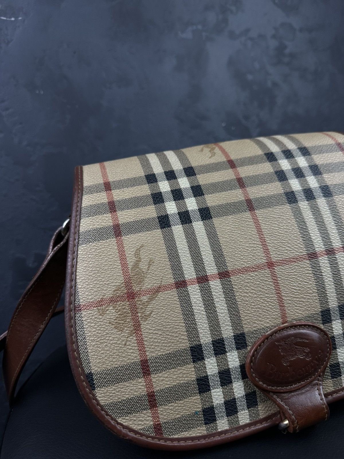 Burberry × Vintage Burberrys Nova Check Shoulder Bag Leather Beige Size ONE SIZE - 3 Thumbnail