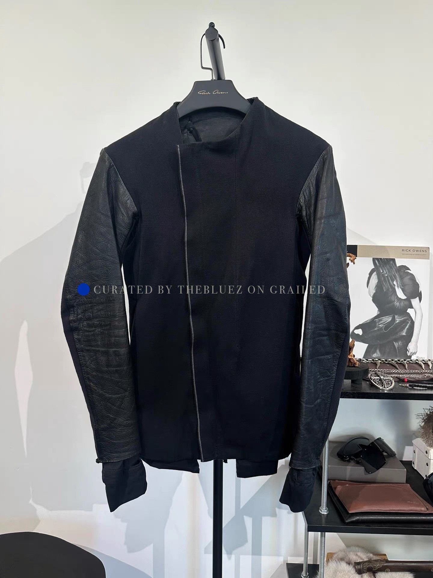 Boris Bidjan Saberi Unique Black Leather & Denim Panel Jacket Size US S / EU 44-46 / 1 - 1 Thumbnail