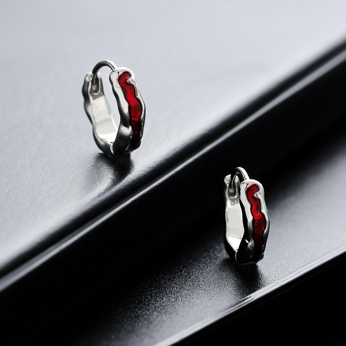 Jewelry × Sterling Silver New Design Earrings One Pairs Chrome Jewelry Size ONE SIZE - 2 Thumbnail