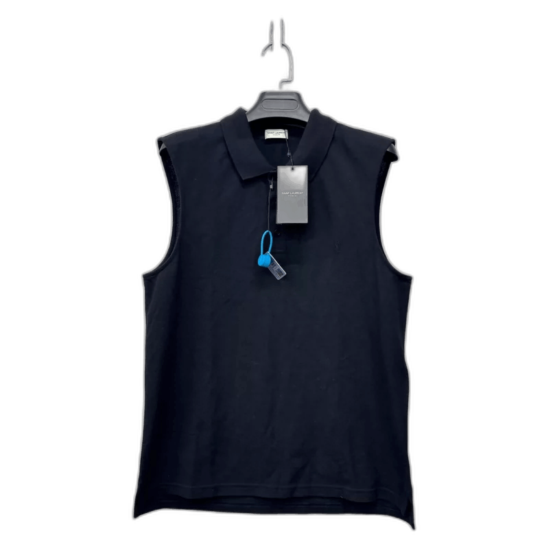Saint Laurent Paris Saint Laurent Black Embroidered Polo Vest Size L-yf Size US L / EU 52-54 / 3 - 1 Thumbnail