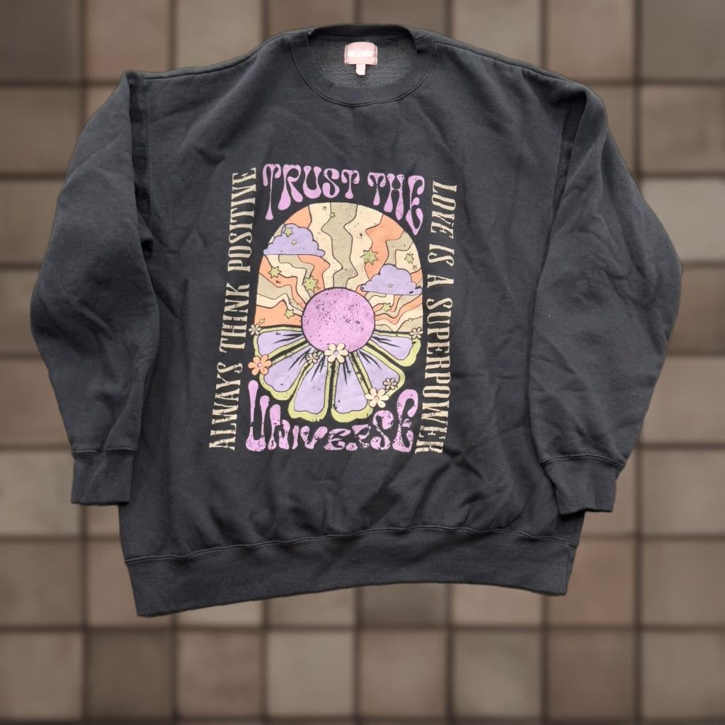 Show Me Your MuMu Show Me Your Mumu Sweatshirt Womens M Black Pullover Graphic Flower Quotes Bodys? Size M / US 6-8 / IT 42-44 - 1 Thumbnail