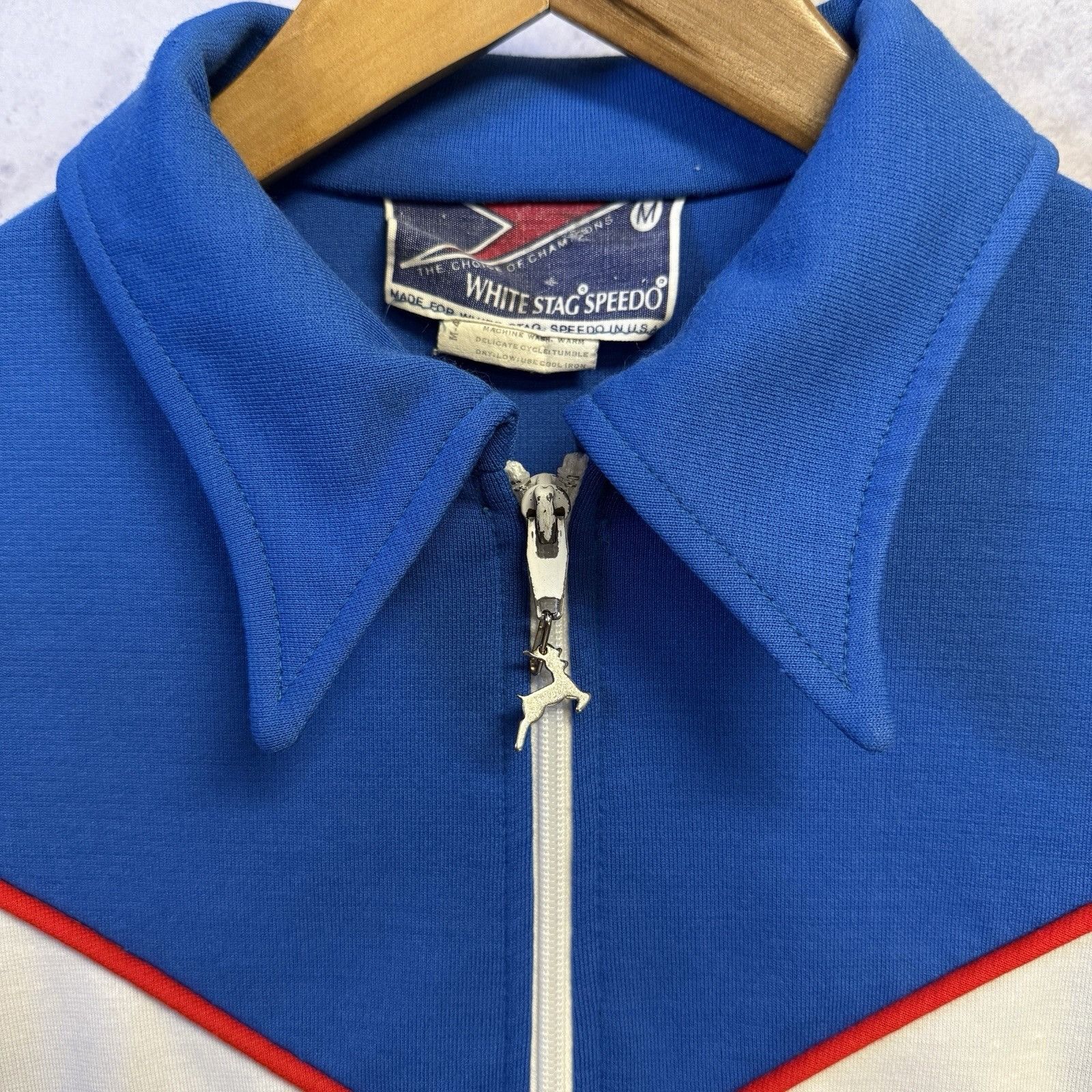 Vintage Vintage White Stag Speedo Track Jacket Mens Medium 21.5x24 Size US M / EU 48-50 / 2 - 3 Thumbnail