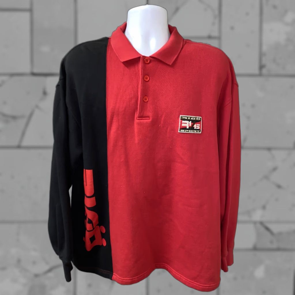 Vintage VINTAGE Rico Sport Mens Red Henley Shirt XL Fleece Lined Regular Size Red Sports Pattern Long Sleeve Cotton/Polyester Size US XL / EU 56 / 4 - 1 Thumbnail