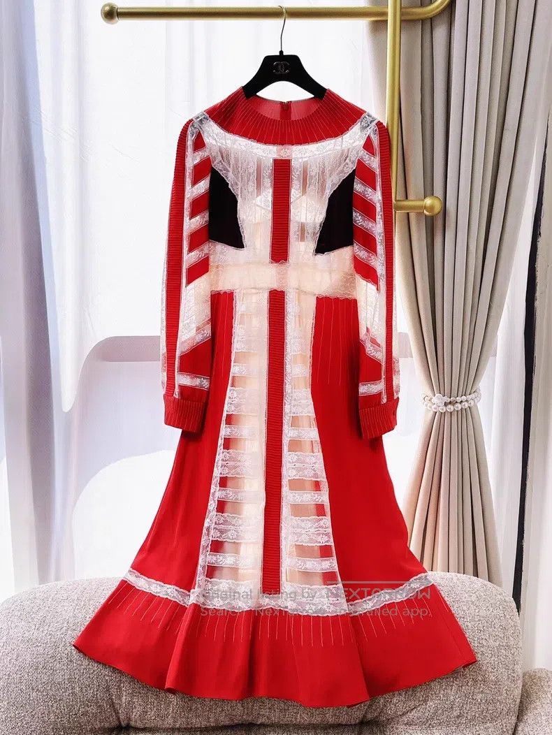 Valentino Valentino Melange long-sleeved dress Size L / US 10 / IT 46 - 1 Thumbnail