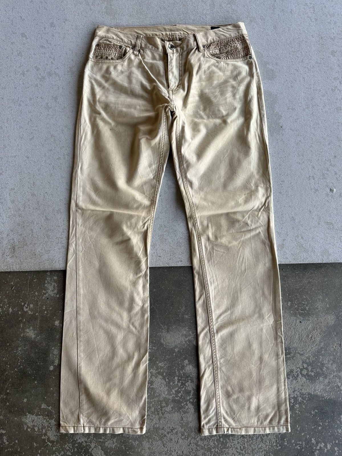 semanticdesign HEAT🔥🔥Vintage SEMATIC DESIGN Jeans Skulls Embroidery Pants Size US 33 - 2 Thumbnail