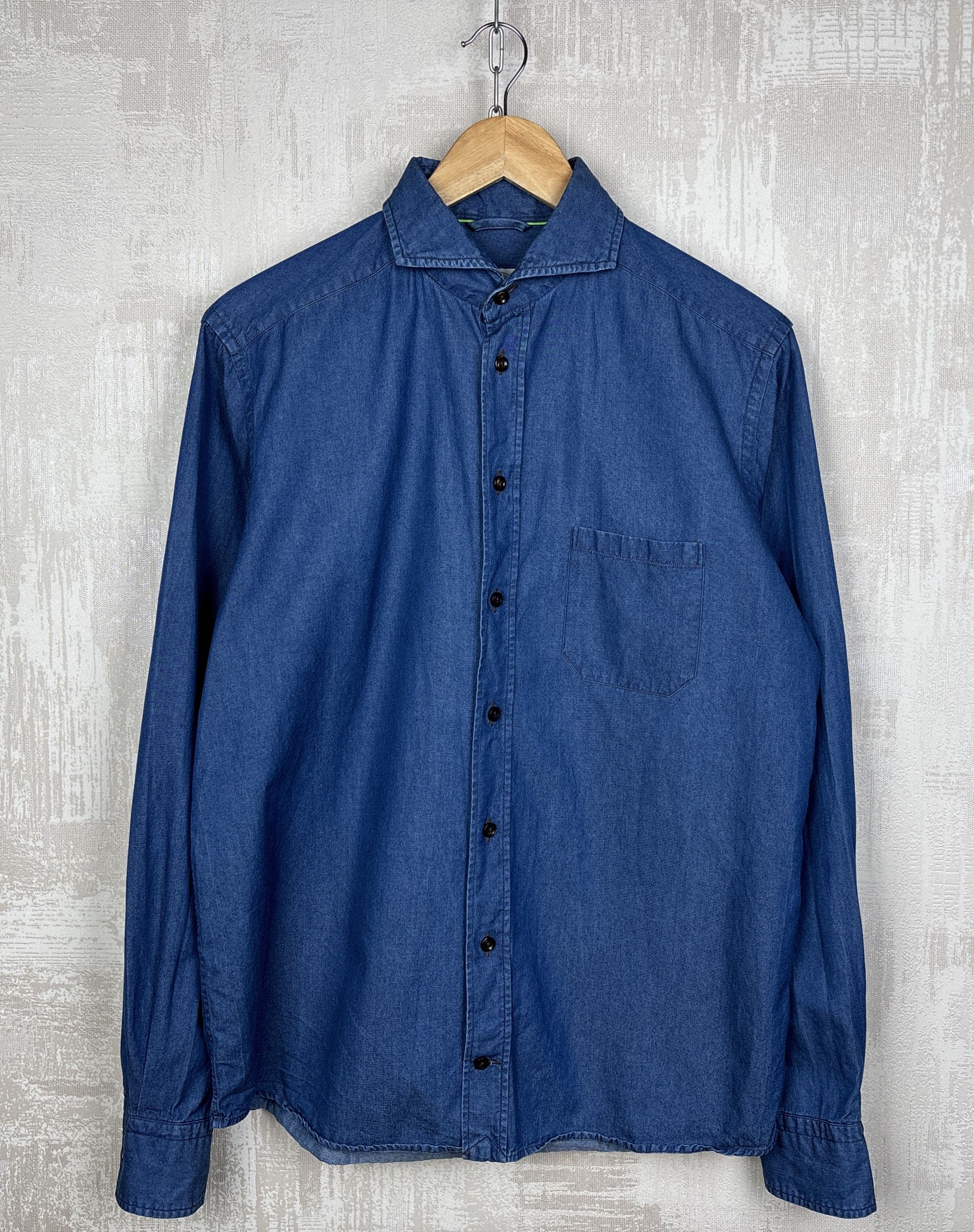Eton Eton Contemporary Denim Dress Shirt Button Up Size US M / EU 48-50 / 2 - 2 Thumbnail