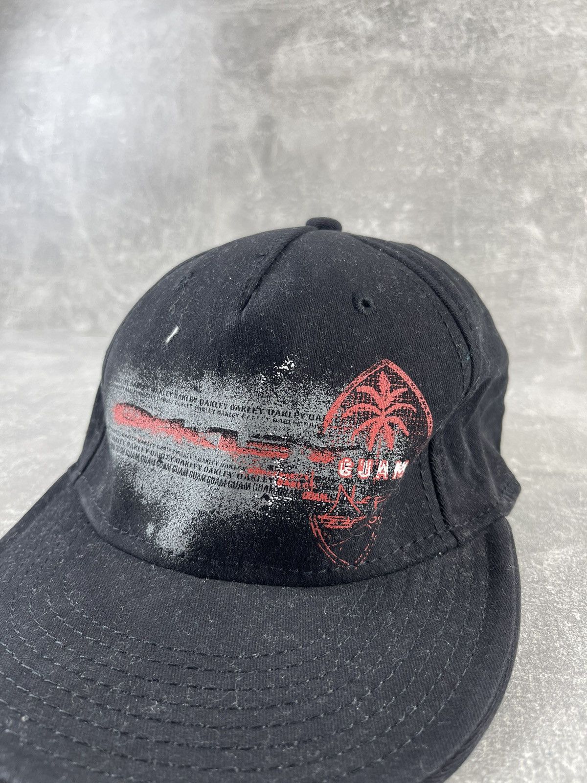 Oakley Oakley Guam Vintage Cap Distressed Print Stretch Fit Hat Size ONE SIZE - 5 Thumbnail