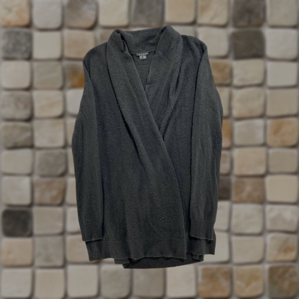 Theory Theory Cardigan Womens Medium Black Cashmere Knit Open Front Sweater Size M / US 6-8 / IT 42-44 - 1 Thumbnail