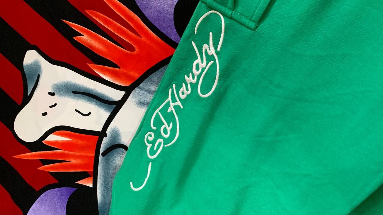 Ed Hardy × Missguided Ed Hardy Missguided women pants with bondage in green y2k Size 28" / US 6 / IT 42 - 8 Thumbnail