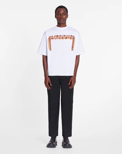 Lanvin oc11z0426 Oversized T-Shirt in White Size US M / EU 48-50 / 2 - 2 Thumbnail