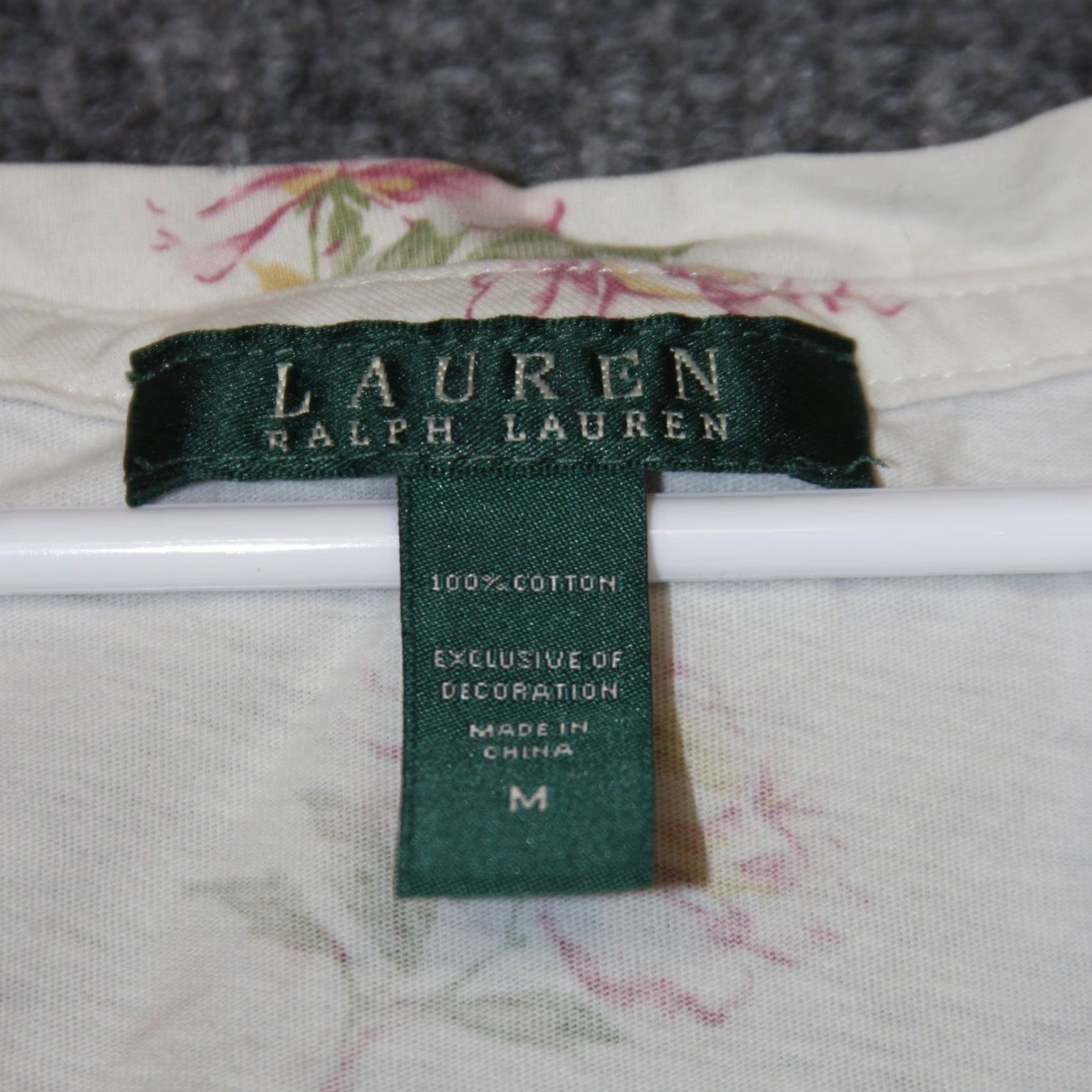 Ralph Lauren Lauren Ralph Lauren Nightgown Womens M White Pink Floral V-Neck Sleep Dress Size M / US 6-8 / IT 42-44 - 3 Thumbnail