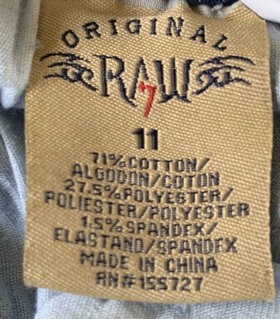 Designer RAW 7 Jeans Sz 11 Mid Rise Stretch Slim Fit Distressed Size 32" / US 10 / IT 46 - 4 Thumbnail