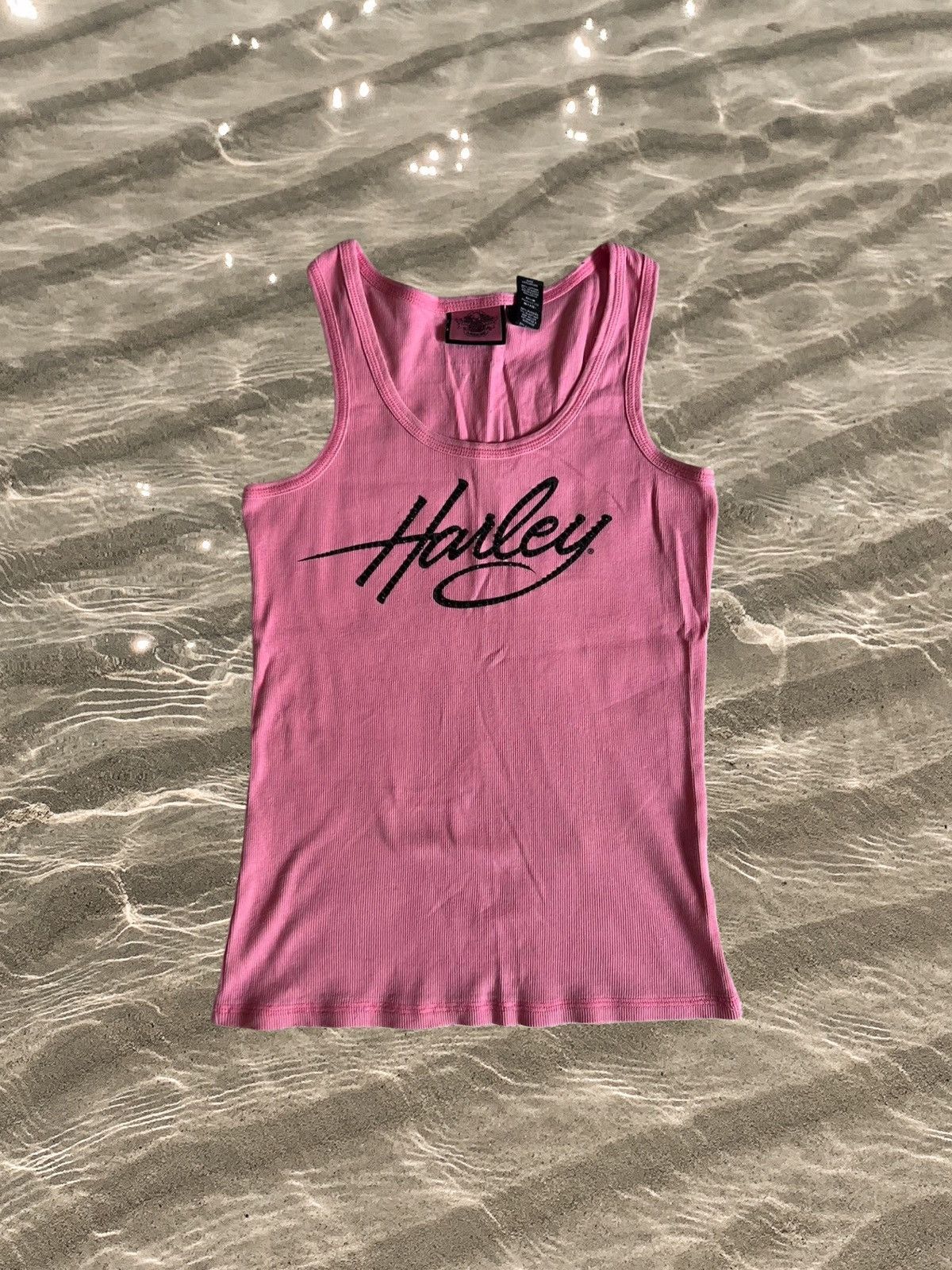 Harley Davidson HARLEY-DAVIDSON y2k pink tank top with black rhinestones Size L / US 10 / IT 46 - 1 Thumbnail