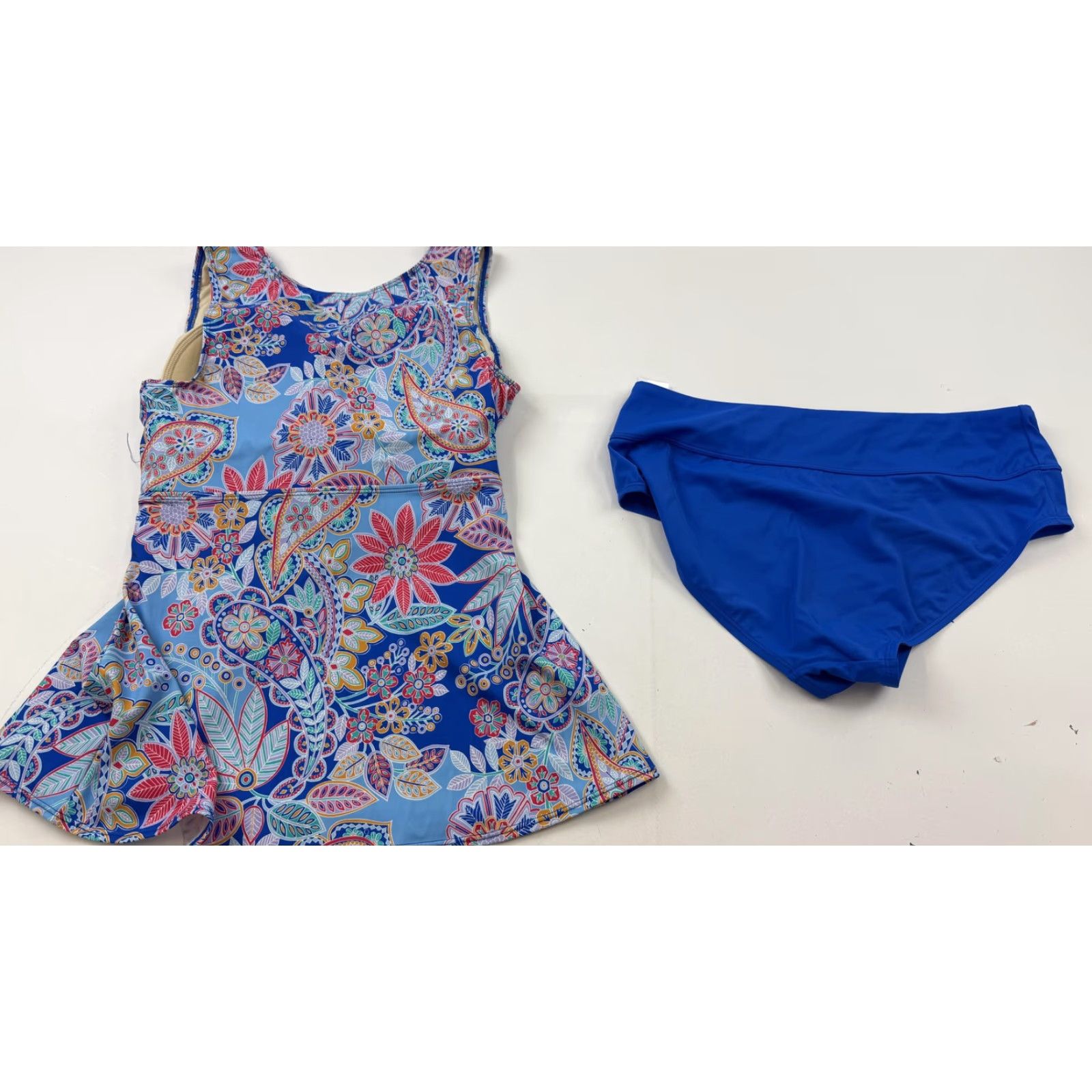 Vintage Ambernoon II Swimsuit Womens 12 Multi Floral Tankini Bikini Two Piece Set Size US 12 / IT 42 - 4 Thumbnail
